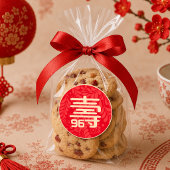 Chinesischer "Langlebigkeit" Geburtstagsaufkleber  Runder Aufkleber