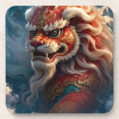 Chinesischer Löwe Getränkeuntersetzer (Vorderseite)