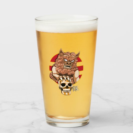 Chinesischer Löwenwächter - Foo Dog Glas (Vorne (Gefüllt))