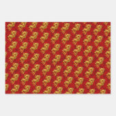 Chinesischer Lucky Dragon neues Jahr 2024 3-Pack Geschenkpapier Set (Vorderseite 2)