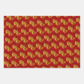 Chinesischer Lucky Dragon neues Jahr 2024 3-Pack Geschenkpapier Set (Vorderseite 3)