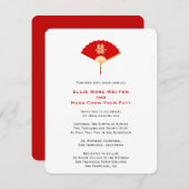 Chinesischer Lüfter und doppeltes Glück | Chinesis Einladung (Vorne/Hinten)