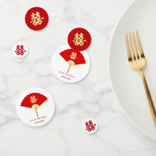 Chinesischer Lüfter und doppeltes Glück   Chinesis Konfetti