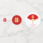 Chinesischer Lüfter und doppeltes Glück | Chinesis Konfetti (Rückseiten)