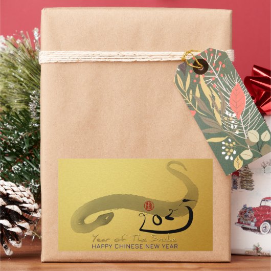 Chinesischer Lunar Neujahr HRS Rechteckiger Aufkleber (Feiertag)