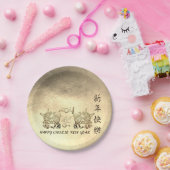 Chinesischer Metal Ox New Year 2021 PP Pappteller (Party)