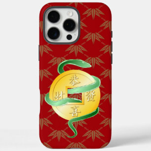 Chinesischer Mondneubauten Snake 2025 Goldmünze iPhone 16 Pro Max Hülle