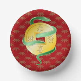 Chinesischer Mondneubauten Snake 2025 Goldmünze Pappteller