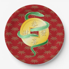 Chinesischer Mondneubauten Snake 2025 Goldmünze Pappteller