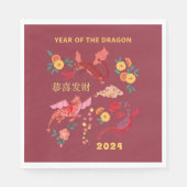 Chinesischer Mondneujahrs des Drachenroten Serviette (Vorderseite)