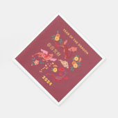 Chinesischer Mondneujahrs des Drachenroten Serviette (Ecke)