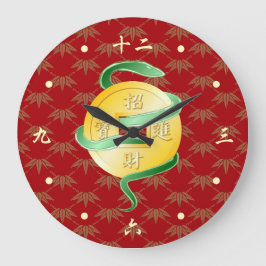 Chinesischer Mondneujahrsfest der Schlange 2025 Wo Große Wanduhr