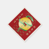 Chinesischer Mondneujahrsfest der Schlange 2025 Wo Serviette (Ecke)