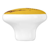 Chinesischer Mythologie-Drache, Wirbel - Goldrot Keramikknauf (Seitenansicht)