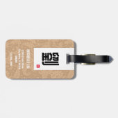 Chinesischer Nachname Gepäckanhänger (Beige) (Rückseite horizontal)