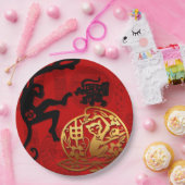 Chinesischer Neujahr Niedlicher Affe Zodiac Birthd Pappteller (Party)