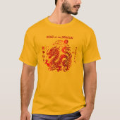 Chinesischer Neujahrdrache 2024 Fett Roter Film T-Shirt (Vorderseite)