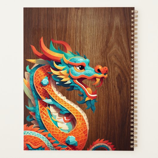 Chinesischer Neujahrdrache 2024 Monogramm LP Planer (Rückseite)