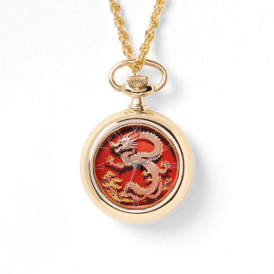 Chinesischer Neujahrdrache 2024 "papierschnitt" W Armbanduhr