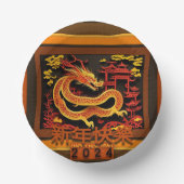 Chinesischer Neujahrdrache 2024 PPB02 Pappteller (Vorderseite)