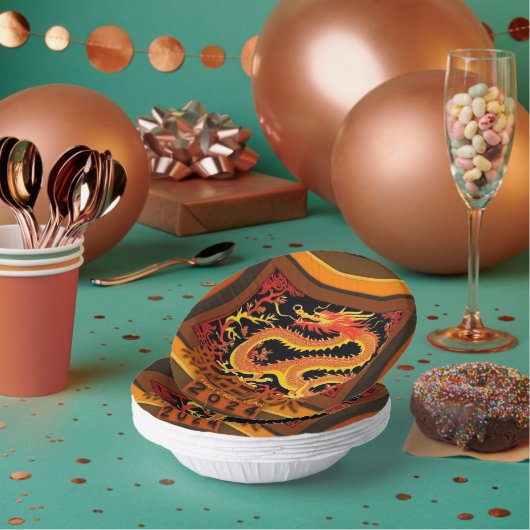 Chinesischer Neujahrdrache 2024 PPB03 Pappteller (Multi)