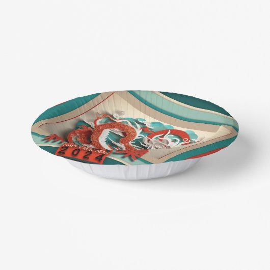 Chinesischer Neujahrdrache 2024 PPB04 Papierhüllen Pappteller (Gewinkelt)