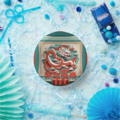 Chinesischer Neujahrdrache 2024 PPB04 Papierhüllen Pappteller (Party)