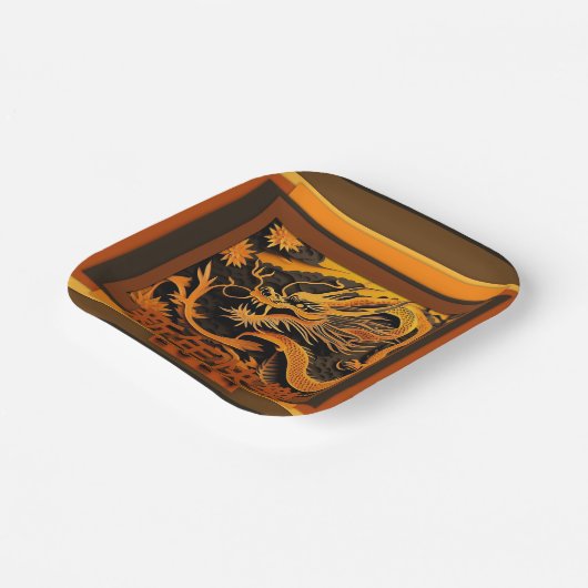 Chinesischer Neujahrdrache 2024 PPP01 Pappteller (Gewinkelt)