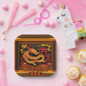 Chinesischer Neujahrdrache 2024 PPP02 Pappteller (Party)