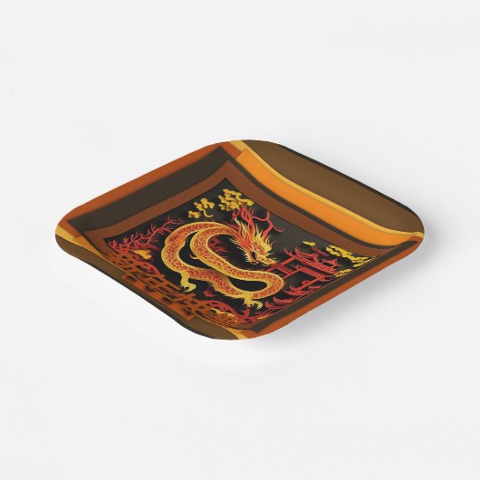 Chinesischer Neujahrdrache 2024 PPP02 Pappteller (Gewinkelt)