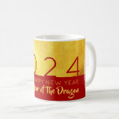 Chinesischer Neujahrdrache 2024 Red Gold 2TM Kaffeetasse (VorderseiteRechts)