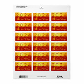 Chinesischer Neujahrdrache 2024 Roter Labrador Adressaufkleber (Vorne)