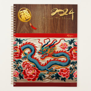 Chinesischer Neujahrdrache 2024 "Stickerei" Monogr Planer