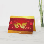 Chinesischer Neujahrdrache 2024 Stilisierte Latern Feiertagskarte (Rückseite)