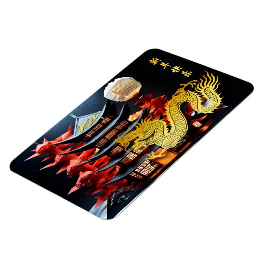 Chinesischer Neujahrdrache 2024 Tempel VFlexM Magnet (Linke Seite)