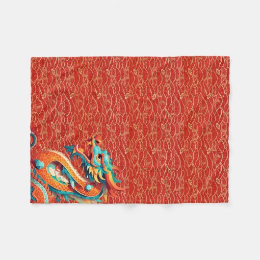Chinesischer Neujahrdrache dekoriert Muster FB Fleecedecke (Vorderseite (Horizontal))