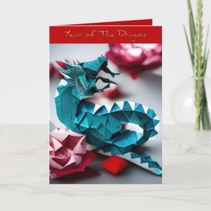 Chinesischer NeujahrDragon Zodiac Birthday Origami Feiertagskarte