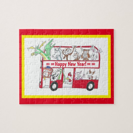 Chinesischer Neujahrsbus - Jahr des Tigers Puzzle (Horizontal)