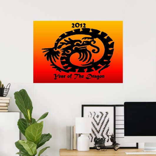 Chinesischer Neujahrsdrache 2012 Poster (Heimbüro)
