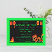 Chinesischer Neujahrsdrache 2024 Cartoon Einladung (Stehend Vorderseite)