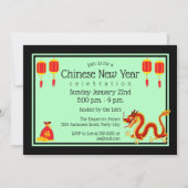 Chinesischer Neujahrsdrache 2024 Cartoon Einladung (Vorderseite)