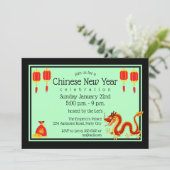 Chinesischer Neujahrsdrache 2024 Cartoon Einladung (Stehend Vorderseite)