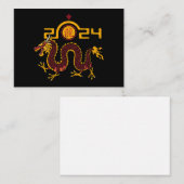 Chinesischer Neujahrsdrache 2024, Jahr des Drachen Mitteilungskarte (Vorne/Hinten)