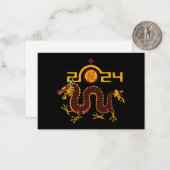 Chinesischer Neujahrsdrache 2024, Jahr des Drachen Mitteilungskarte (Vorderseite/Rückseite Beispiel)