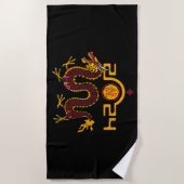 Chinesischer Neujahrsdrache 2024, Jahr des Drachen Strandtuch (Vorderseite)