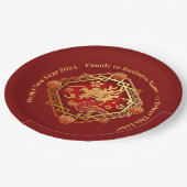 Chinesischer Neujahrsdrache 2024 Namensdrache hinz Pappteller (Schrägansicht)