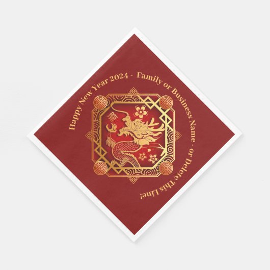Chinesischer Neujahrsdrache 2024 Namensdrache hinz Serviette (Ecke)