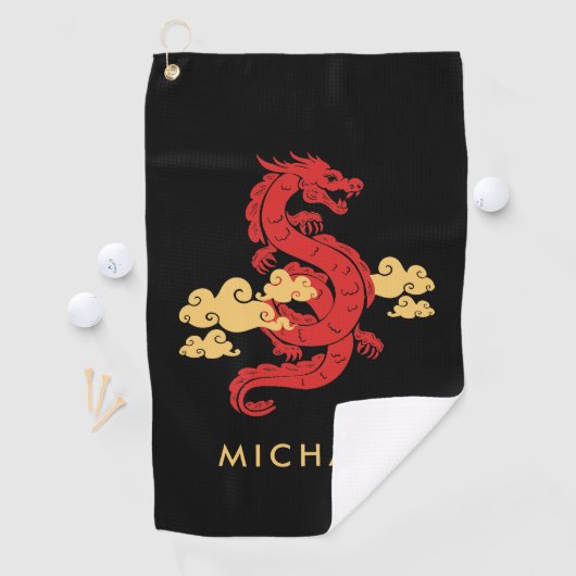 Chinesischer Neujahrsdrache 2024 Personalisiert Golfhandtuch (Insitu)