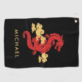 Chinesischer Neujahrsdrache 2024 Personalisiert Golfhandtuch (Horizontal)