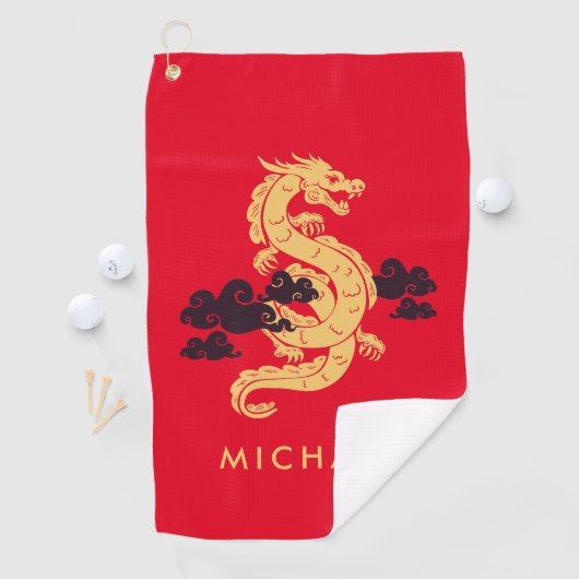 Chinesischer Neujahrsdrache 2024 Personalisiert Golfhandtuch (Insitu)